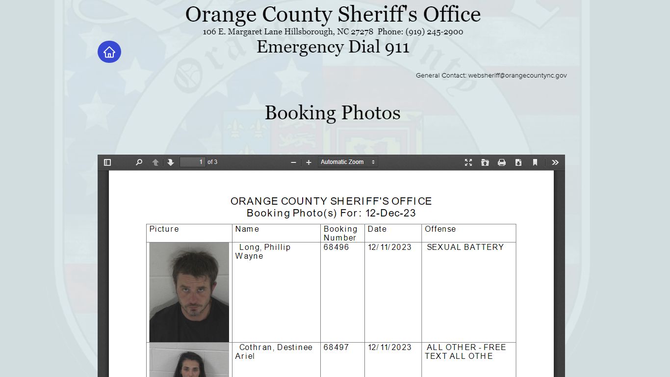 Mug Shots | ocso